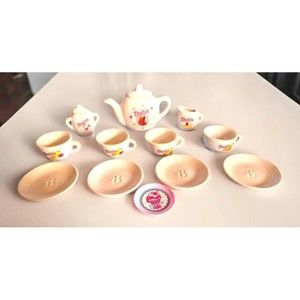 Vintage Chilton Toys Barbie .. Doll Sized Play 13 Piece China Tea Coffee Set EC